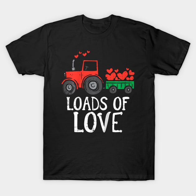 Loads Of Love Tractor Cute Valentines Day Truck Toddler Boys T-Shirt by Aleem James